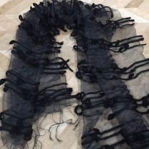 See-through black scarf